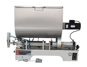 Horizontal single head honey stick cream heating tank paste packing machine high viscosity liquid U type mixing filling machine