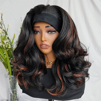 Perruques synthétiques Latisha avec bandeau, texture Yaki complète, fibre résistante à la chaleur, fabriquées à la machine, perruques synthétiques abordables pour femmes noires