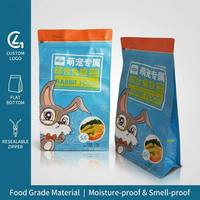 Sachet refermable à fond plat personnalisé, imprimé en héliogravure, écologique, imperméable et résistant à l'humidité, pour aliments pour animaux, sushis et gelées