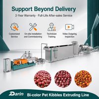 Ligne de production d'aliments pour chiens bicolores haute capacité 600 kg/h, extrudeuse automatique d'aliments pour animaux de compagnie 210 kW, garantie 2 ans