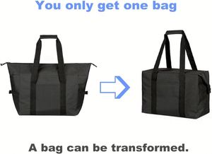 Insulated Shopping Cooler Bags with Zippered Top for Groceries Reusable Thermal Foam Tote Bag for Travel - Product Image 3