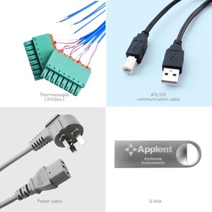 AT4708 Multi-Channel TFT-LCD Temperature Meter With 0.2% Resolution ABS Material Industrial <b>Thermometer</b> AT4708 High - Product Image 2