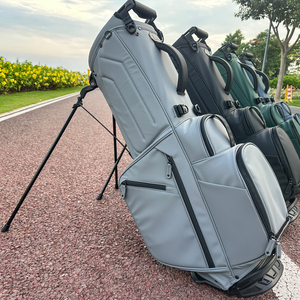Sacca da <span class=keywords><strong>Golf</strong></span> Stand JBoss <span class=keywords><strong>Golf</strong></span> MOQ 1 Logo Personalizzato OEM 6-14 Divisori in Pelle PU Impermeabile Nera Grigia Verde - Product Image 1