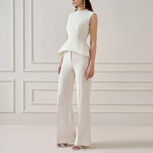 MIRRI SAND JACQUARD Pantalones de pierna recta Pantalones de mujer Conjuntos de lujo Primavera Verano Ropa pantalones conjunto para mujer - Product Image 3