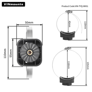 Support de transducteur à pince S.S. compatible avec le sonar de pêche Lowrance Eagle Eye 9 Live VIN-E9-01-BK - Product Image 2