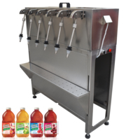 Machine de remplissage de siphon semi-automatique à 2/4/6 têtes pour le vin, l'alcool, le jus, l'alcool, le vinaigre, etc.