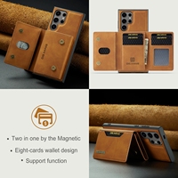 Étui portefeuille pliable 2-en-1 en cuir PU pour cartes de crédit et téléphone, compatible Samsung Galaxy S21 S22 S23 FE S24 S25 S26 Ultra