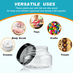 150ml 250ml Plastic <b>Jars</b> Width Mouth <b>Empty</b> Plastic Body Scrub Containers with Lid for Body Butter Lotion Can Customize Label - Product Image 6