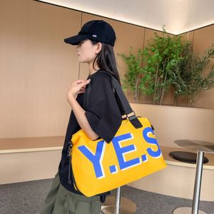 Hot Selling Colorful Letters Printed Travel Bag Dry and Wet Separation Sports Fitness Bag Custom Logo Luggage Bags Unisex - Product Image 5
