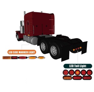 Fanale posteriore rotondo da 4 "DC12-24V indicatore laterale LED Truck Light Stop/ Trail/indicatore funzioni stroboscopiche con 12 LED IP 65 e connettore - Product Image 5