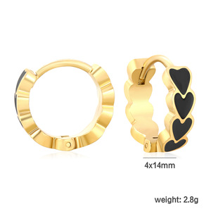 Huggie <b>Earrings</b> Heart Shape Zinc Alloy <b>Stud</b> <b>Earrings</b> For Women Fashion Jewelry - Product Image 4