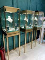 Moderne Luxus Vitrine Glas Schmuckdisplay Schaukasten Hochwertige LED-Beleuchtung für Einkaufszentren Schmuckvitrinen