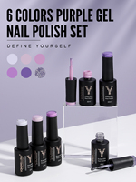 YOKEFELLOW Elegant Series Purple Gel Vernis à Ongles Set 10ML Vernis Gel UV de haute qualité à tremper