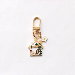 Vintage Pastoral Fresh Garden Style Flores Villa Cottage View Metal Colgante Bolsa Colgante Adorno Esmalte Aleación Colgante Llavero - Product Image 5