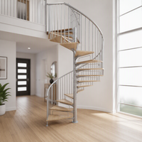 Escalier en colimaçon anti-rouille avec garde-corps en câble brossé, escaliers modulaires économiques pour usage résidentiel