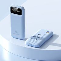 Bloc d'alimentation portable ultra-fin avec affichage numérique LED, charge rapide USB-C PD, multicolore, 22,5 W, 10 000 mAh, avec câble