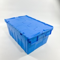 Grandes boîtes de rangement emboîtables et empilables Conteneur de déménagement en plastique avec couvercle à charnière Matériaux recyclés écologiques