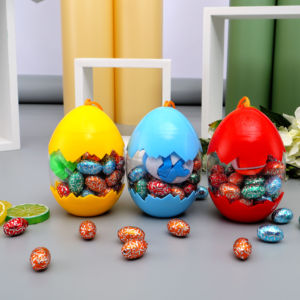 Boîte à œufs en <span class=keywords><strong>chocolat</strong></span> <span class=keywords><strong>noir</strong></span> amer solide KENLAIFU avec logo personnalisé OEM, 275 g, en vrac, pour Noël, Pâques, anniversaire, cadeaux d'entreprise - Product Image 1