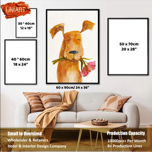 Stampa su Tela Lucida con Motivo Floreale e Cagnolini, Decorazione Verticale in Porcellana per Cameretta, <span class=keywords><strong>Poster</strong></span> per Stanza dei Bambini - Product Image 5