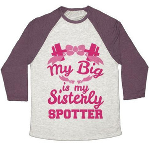 My Big Is My Sisterly Spotter เสื้อยืดเบสบอลแบบทรีเบลนด์สำหรับทุกเพศ - Product Image 3