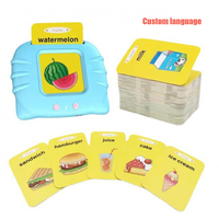 Langue personnalisée 112 cartes Parler machine à cartes flash Machine d'apprentissage de la petite enfance Forme de chat de dessin animé