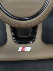 Volante Multifuncional para Auto <span class=keywords><strong>Audi</strong></span> S Line, Volante de Cuero Perforado Marrón con Botones de Control, Compatible con la Serie <span class=keywords><strong>Audi</strong></span> - Product Image 3