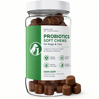 Probiotiques pour chiens et chats OEM ODM sous forme de friandises moelleuses, formule personnalisée, marque privée, complément alimentaire pour animaux de compagnie
