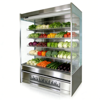 Réfrigérateur de présentation ouvert pour supermarché, équipement de réfrigération à température unique par refroidissement par air pour fruits et légumes