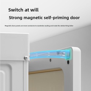 モダンなシンプル折りたたみ式ワードローブ、プラスチック製ポータブルクローゼットオーガナイザー、クイック組み立て、大容量折りたたみ収納キャビネット - Product Image 4