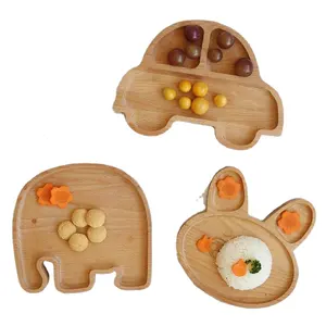 2024 new arrivals EU & US Non-toxic All-Natural Stays Cool to the Touch for Baby-Led Weaning Bamboo Baby Food Plate