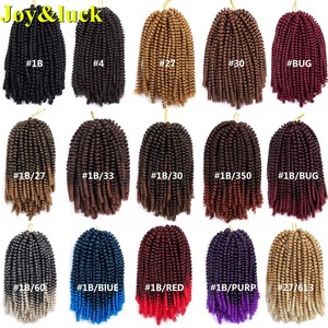 Precio al por mayor de 8 pulgadas Spring Twist Crochet <span class=keywords><strong>Trenzas</strong></span>-<span class=keywords><strong>Extensiones</strong></span> sintético de cabello rizado <span class=keywords><strong>corto</strong></span>, estilo africano teñido - Product Image 2