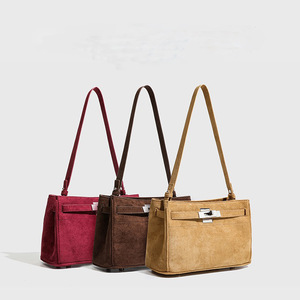 Sac à main pour femme en daim grainé litchi, design de niche, luxe léger, sensation premium, sac à bandoulière classique pour femme - Product Image 2