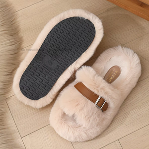 High Quality Customizable Corduroy <b>Slipper</b> for Women Men Fluffy Round Toe Heel for Summer Winter Seasons Direct Manufacturer - Product Image 3