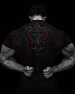 T-Shirt da Uomo a Compressione ad Alta Elasticità ad Asciugatura Rapida con Stampa Audace, Realizzata in Tessuto Traspirante, Ideale per la Palestra - Product Image 6