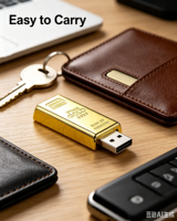Clé USB au design unique de barre d'or, gravure personnalisée du logo, cadeau d'entreprise, clé USB