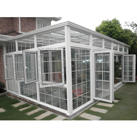 Moderna Terraza Acristalada Ecológica con Techo Plano y Puertas Corredizas de Vidrio, Marco de Aluminio para Uso en Villas, Supermercados y Apartamentos, 6mX8m