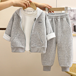 Set felpa stile coreano per <span class=keywords><strong>bambini</strong></span> Cardigan con cerniera con cappuccio in cotone <span class=keywords><strong>abbigliamento</strong></span> <span class=keywords><strong>sportivo</strong></span> per ragazzi - Product Image 1