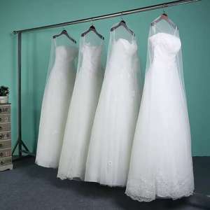 Copri antipolvere per abito in <span class=keywords><strong>Tulle</strong></span> morbido trasparente di alta qualità 160cm-180cm di lunghezza pieghevole per abiti da sposa - Product Image 3