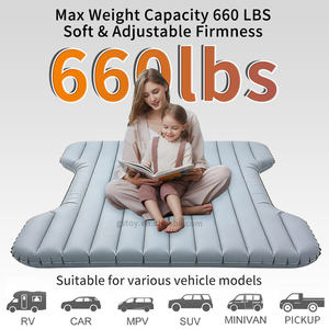 Matelas gonflable de voyage pour camionnette, voiture, SUV, pleine grandeur, court, avec sac de transport et pompe à air - Product Image 5