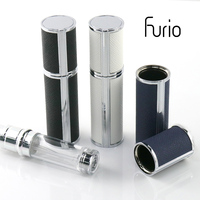 Pulvérisateur à pompe F902 en aluminium et cuir, atomiseur de parfum 5 ml, flacon d'huile essentielle, cosmétique de voyage avec gravure