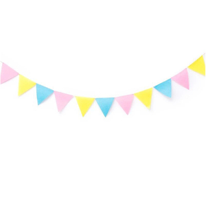 Nouveaux drapeaux <span class=keywords><strong>en</strong></span> feutre joyeux anniversaire bannière de drapeaux à tirer avec <span class=keywords><strong>marguerite</strong></span> pour la décoration de fête d'anniversaire - Product Image 3
