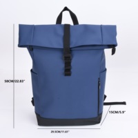 Mochila Unisex Impermeable Expandible de PU para Ordenador Portátil, Mochila de Negocios Personalizada, Forro de Poliéster, Cierre de Cremallera, Letras para Hombres