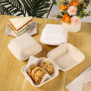 使い捨て生分解性電子レンジ対応ケーキランチボックス、バーガー包装箱、焼き菓子テイクアウトボックス - Product Image 5