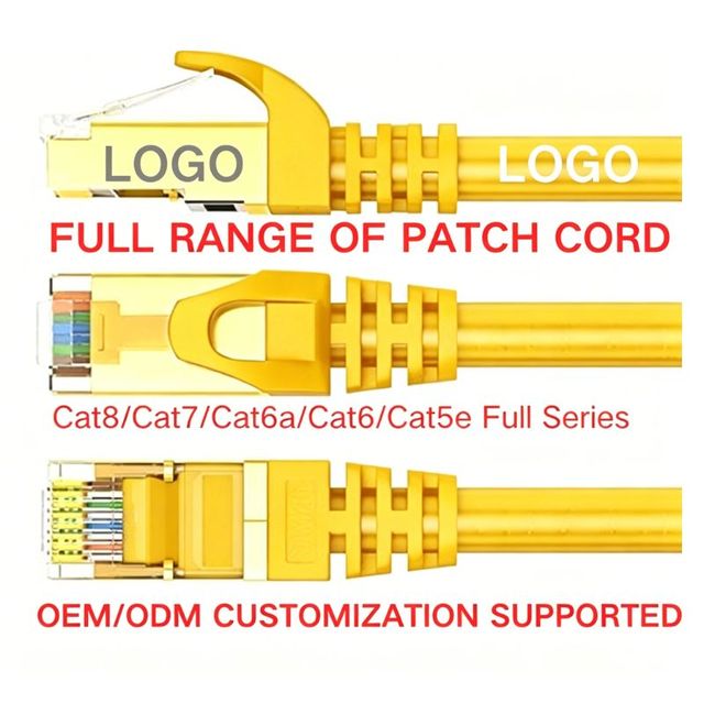 XunJie 0.3-50M RJ45 Cat6 Cat6a UTP Solid Conductor Network Cable ROHS/CE Certification PVC Jacket for Ethernet Communication