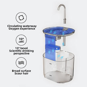 Fontaine à eau intelligente pour animaux de compagnie, ronde, à circulation automatique, pour chats et chiens, conception détachable, modèle FT666 03 gris, à brancher - Product Image 5