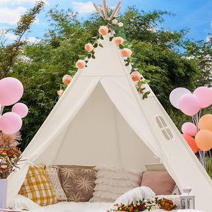 Tiny Land Grande Tente <span class=keywords><strong>Tipi</strong></span> pour Adultes Enfants <span class=keywords><strong>Tipi</strong></span> Tente <span class=keywords><strong>Intérieur</strong></span> avec Sac Tente de Nuit en Coton - Product Image 1