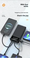 Pengisi Daya Portabel Tahan Api dengan Kabel Terintegrasi PD 5V/2A 20000mAh, Dilengkapi Penyangga Ponsel untuk Earphone & Kamera