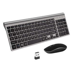 Ensemble clavier-souris sans fil USB 102 touches 2.4 GHz clavier et souris sans fil ultra-mince Combo clavier pleine grandeur pour ordinateur - Product Image 1