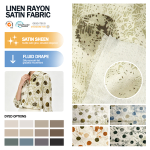 Promotion Tissu imprimé en rayonne, viscose, lin et satin, type satiné, pour vêtements - Product Image 1