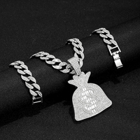 Nouveau collier pendentif dollar punk pour femmes et hommes, collier en alliage hip-hop, accessoires de bijoux